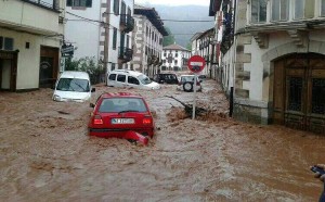 Flood in Elizondo, Navarre, 2014
