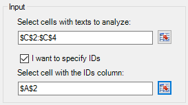Input section filled IDs