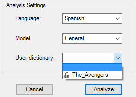 Sentiment Analysis user dictionary