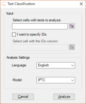 Text Classification user interface