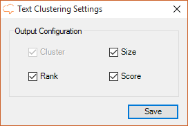 Text Clustering advanced settings