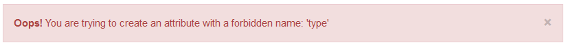 Forbidden attribute name error