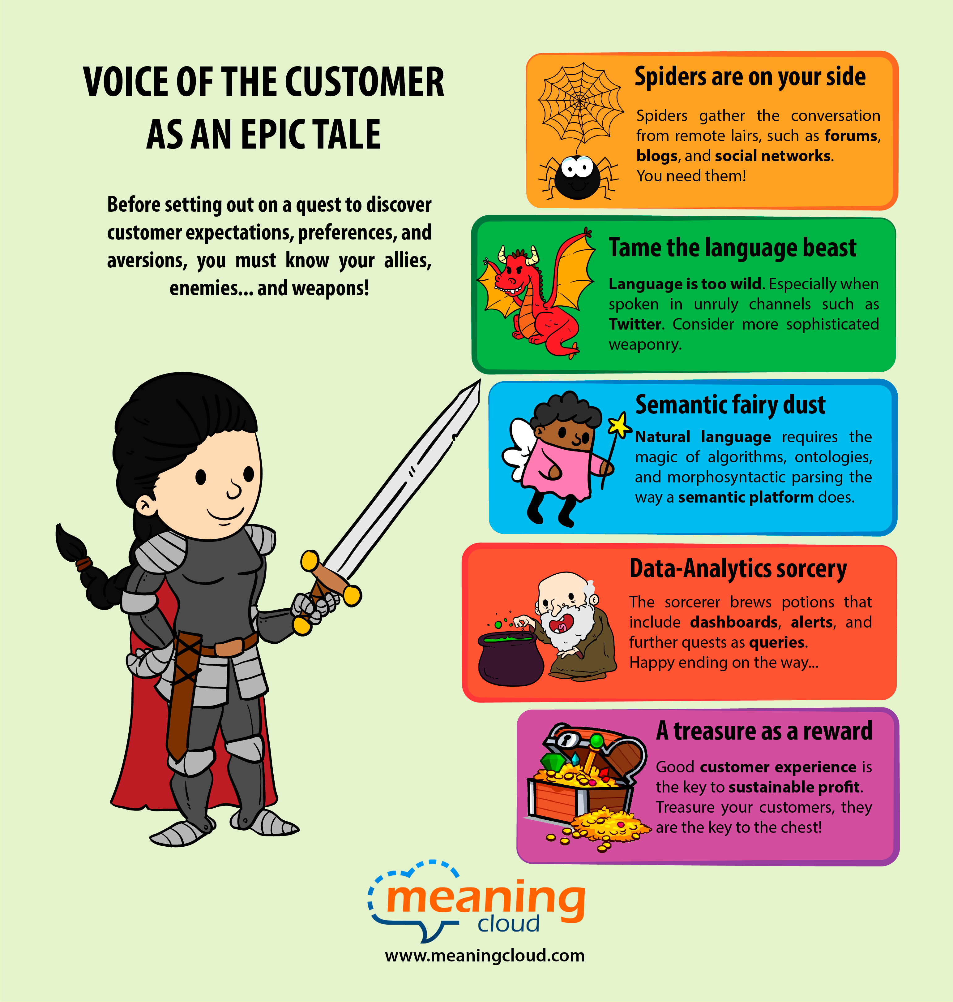 Infographic. Voice of the customer as an epic tale